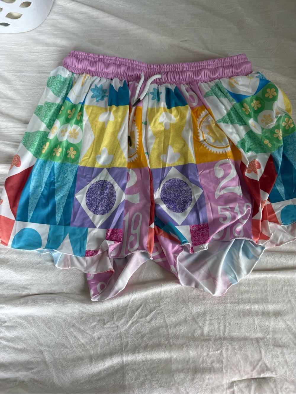 Women's Multicolor Printed Ruffle Hem Shorts